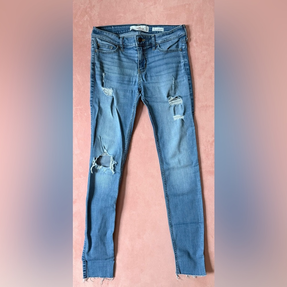Hollister Light Blue Distressed Skinny Jeans